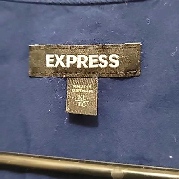 EXPRESS UNIXES PAJAMA SHORT SLEEVE SILKY  SHIRT BLUE SIZE T XL - Picture 5 of 6